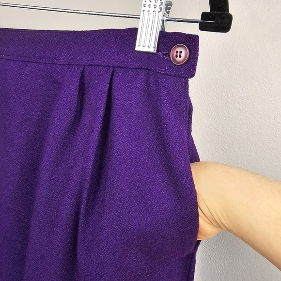 PENDLETON Vintage Pure Virgin Wool Midi Pencil Skirt Lined Purple Womens Size 10 - Picture 5 of 15